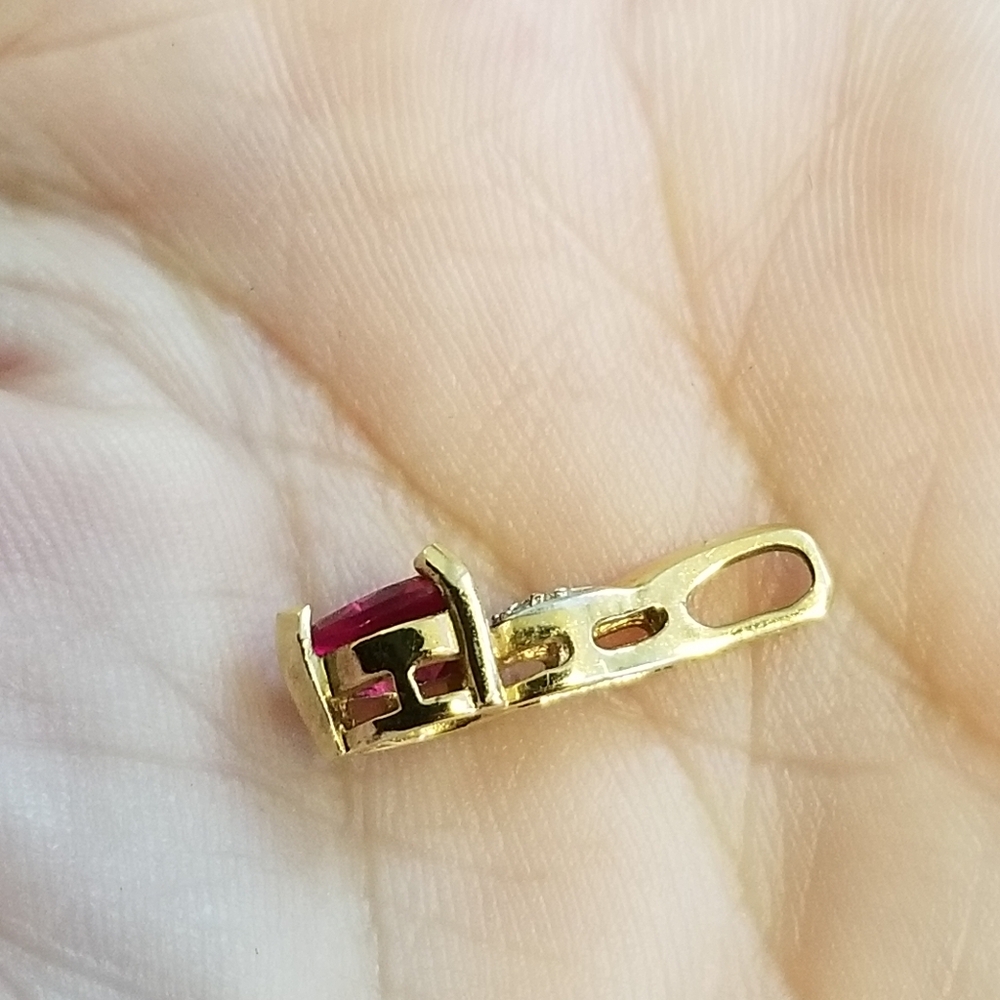 10k Gold Ruby Heart Pendant●Price is Firm - Picture 6 of 11